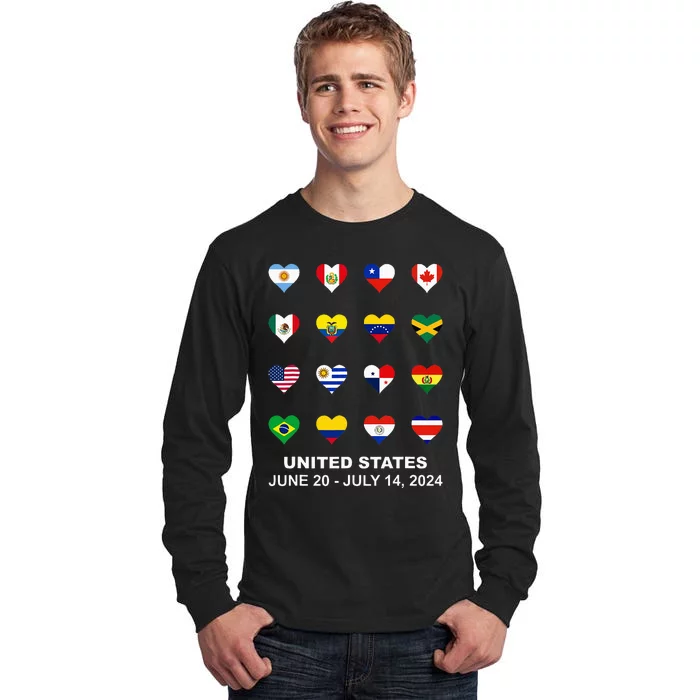 List Flag Of Countries In Copa United States Of America 2024 Tall Long Sleeve T-Shirt