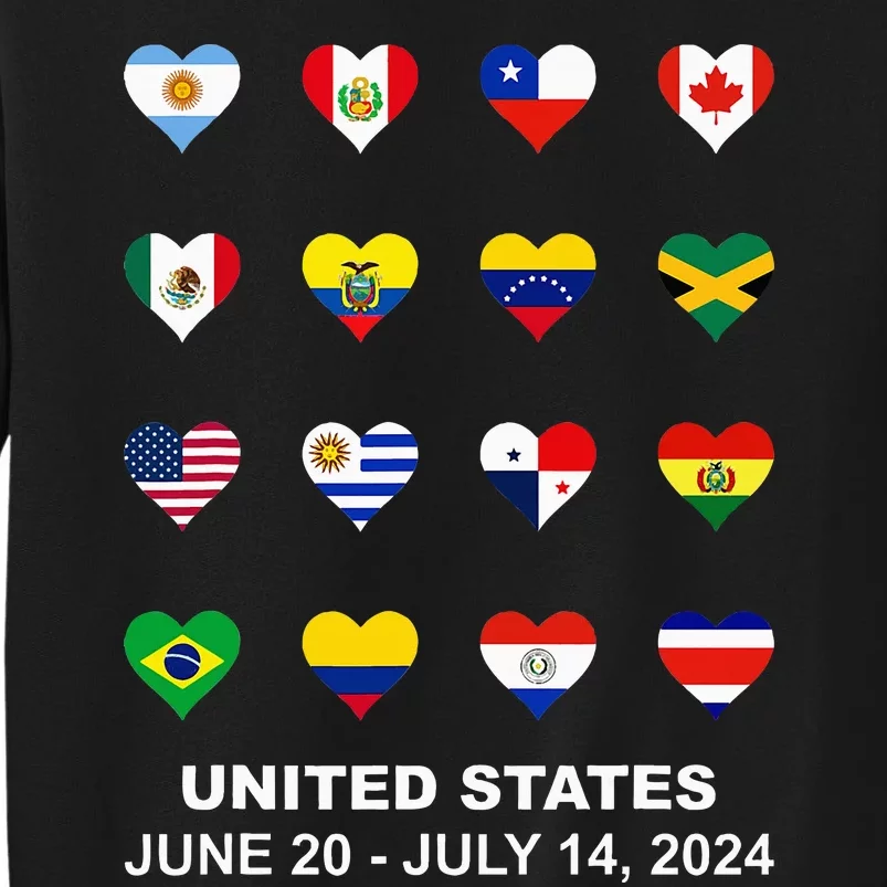 List Flag Of Countries In Copa United States Of America 2024 Tall Sweatshirt