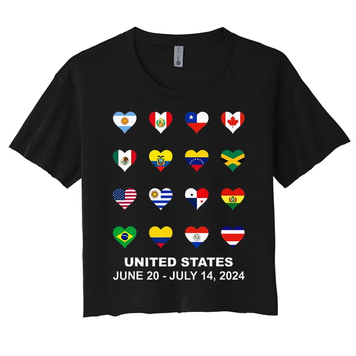 List Flag Of Countries In Copa United States Of America 2024 Women's Crop Top Tee