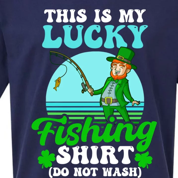 Lucky Fishing Outfit Design St Patricks Fishing Cool Gift Sueded Cloud Jersey T-Shirt