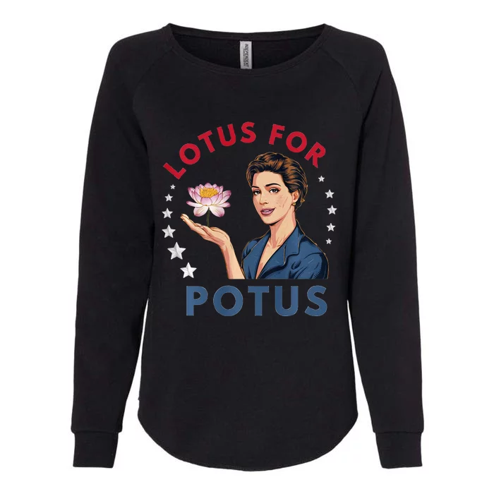 Lotus For Potus Kamala Harris 2024 President Trend Election Womens California Wash Sweatshirt