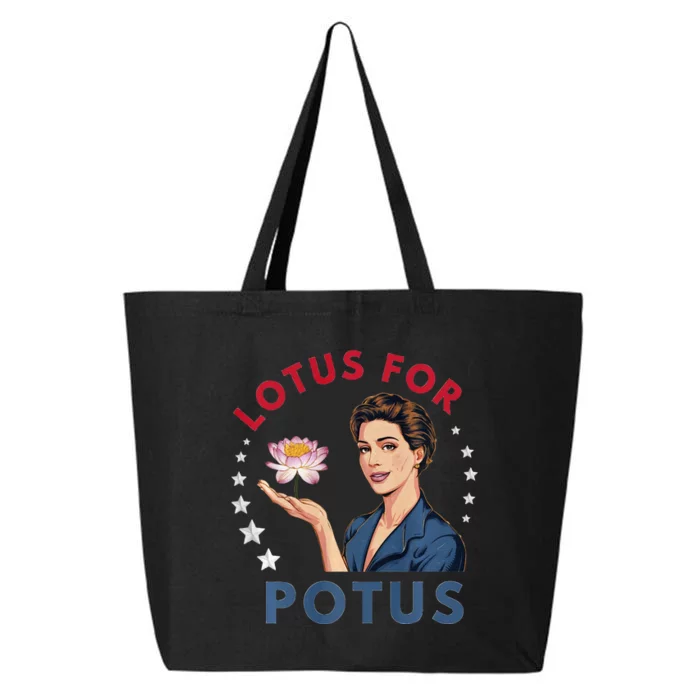 Lotus For Potus Kamala Harris 2024 President Trend Election 25L Jumbo Tote