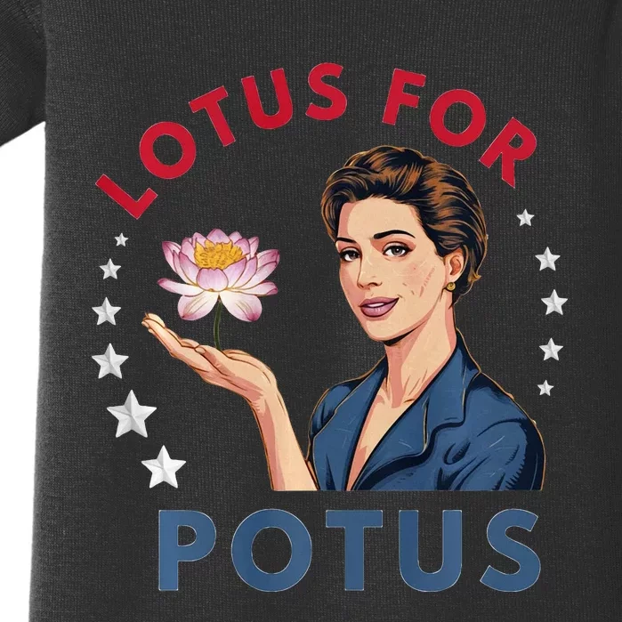 Lotus For Potus Kamala Harris 2024 President Trend Election Baby Bodysuit