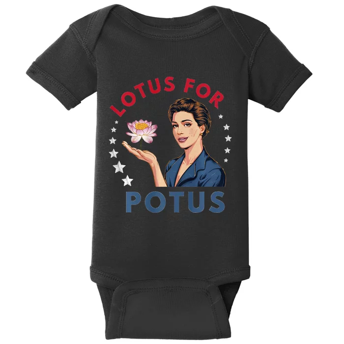 Lotus For Potus Kamala Harris 2024 President Trend Election Baby Bodysuit