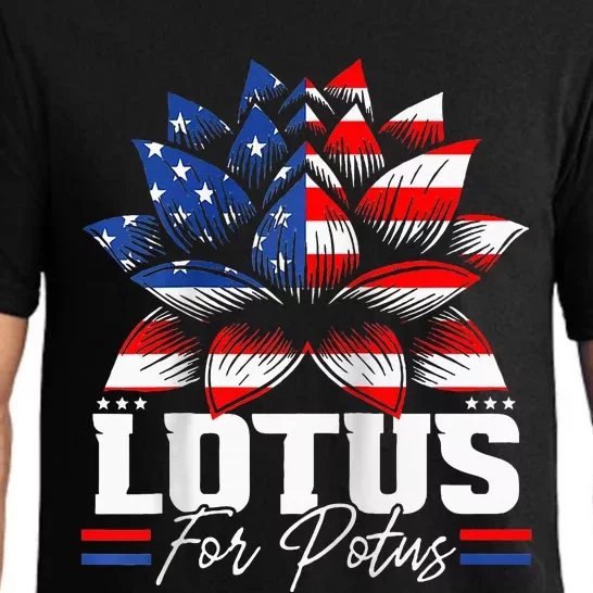 Lotus For Potus Kamala Harris For President Raglan Baseball Pajama Set