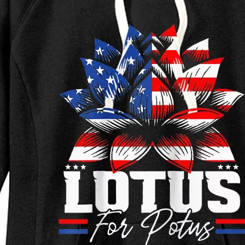 Lotus For Potus Kamala Harris For President Raglan Baseball Women's Fleece Hoodie