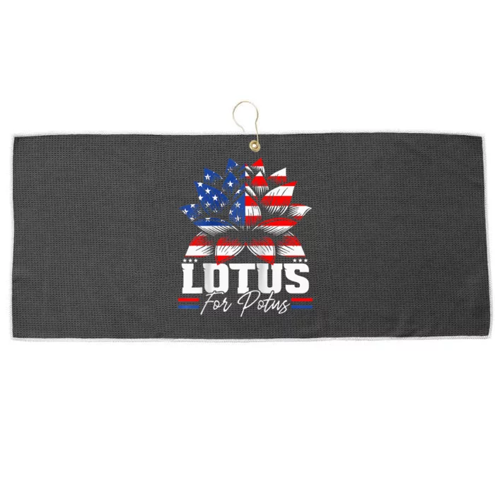 Lotus For Potus Kamala Harris For President Raglan Baseball Large Microfiber Waffle Golf Towel