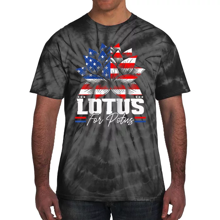 Lotus For Potus Kamala Harris For President Raglan Baseball Tie-Dye T-Shirt