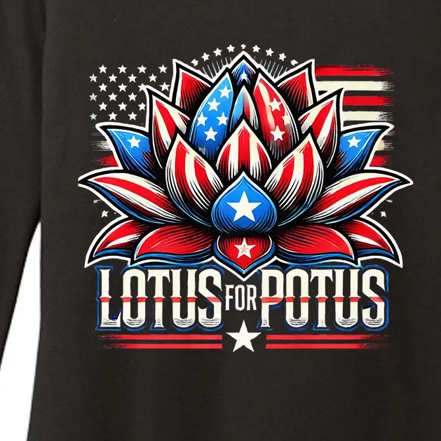 Lotus For Potus Kamala Harris 2024 President Trend Election Womens CVC Long Sleeve Shirt