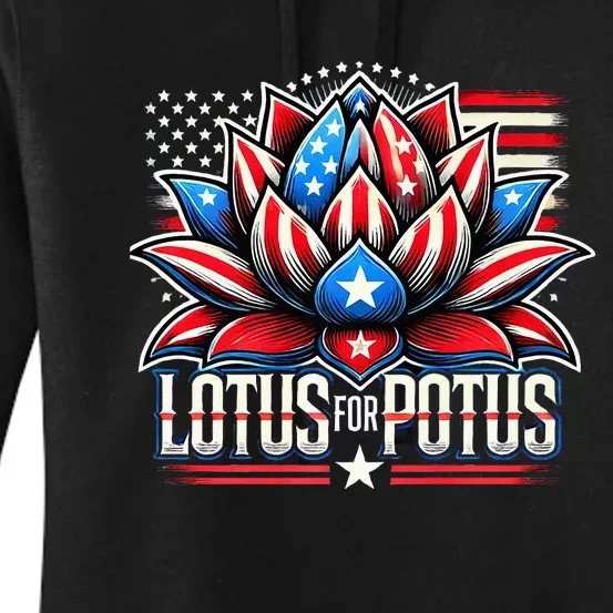 Lotus For Potus Kamala Harris 2024 President Trend Election Women's Pullover Hoodie