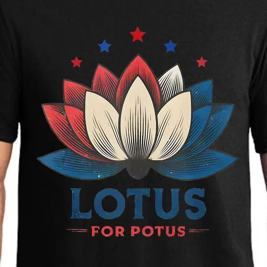 Lotus For Potus Kamala Harris 2024 Trend President Election Pajama Set