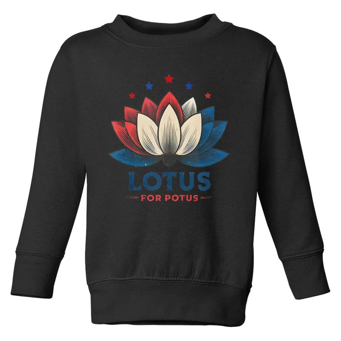 Lotus For Potus Kamala Harris 2024 Trend President Election Toddler Sweatshirt