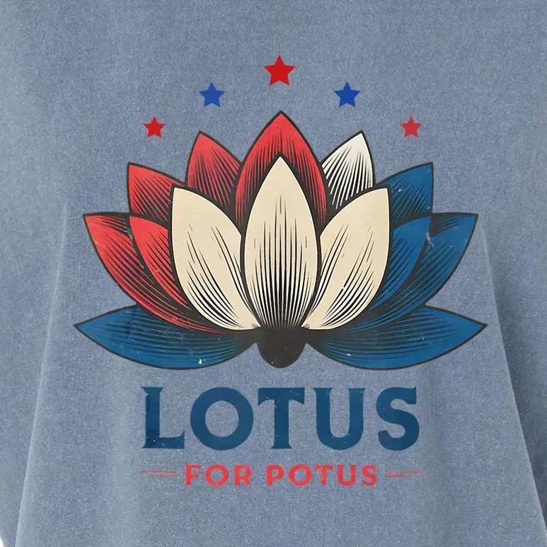 Lotus For Potus Kamala Harris 2024 Trend President Election Garment-Dyed Women's Muscle Tee