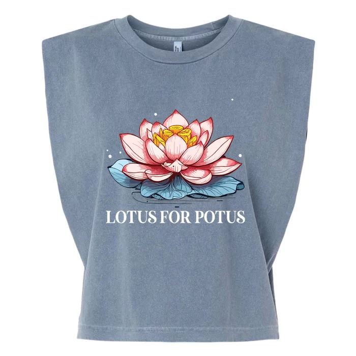 Lotus For Potus Kamala Harris President Campaign 2024 Garment-Dyed Women's Muscle Tee