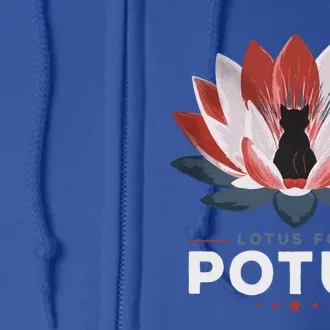 Lotus For Potus Kamala Harris 2024 Less Cat Ladies Great Gift Full Zip Hoodie