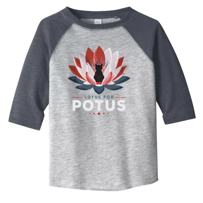 Lotus For Potus Kamala Harris 2024 Less Cat Ladies Great Gift Toddler Fine Jersey T-Shirt