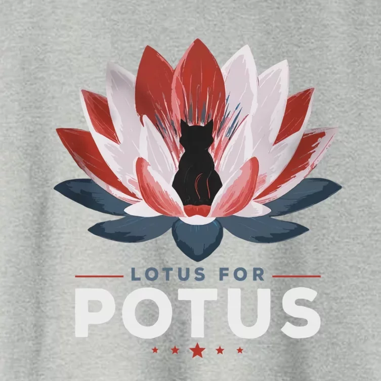 Lotus For Potus Kamala Harris 2024 Less Cat Ladies Great Gift Women's Crop Top Tee