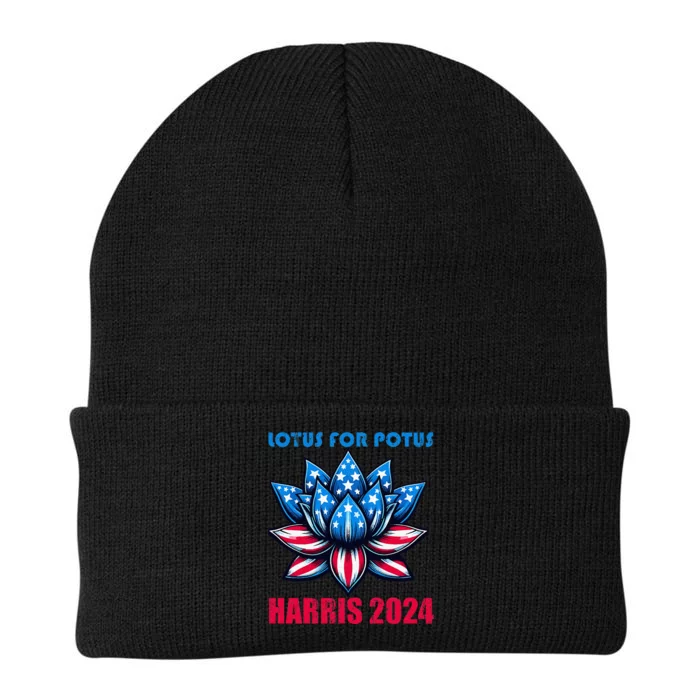 Lotus For Potus Harris 2024 Knit Cap Winter Beanie