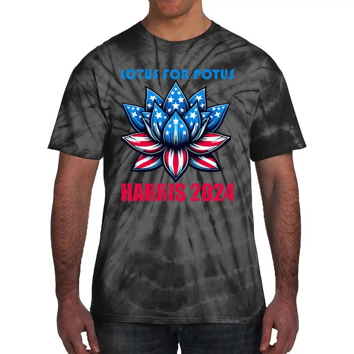 Lotus For Potus Harris 2024 Tie-Dye T-Shirt