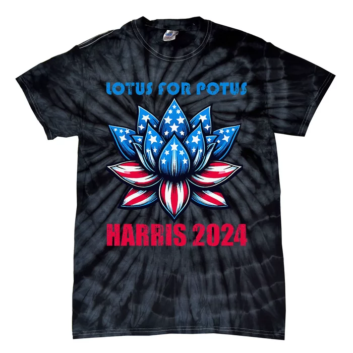 Lotus For Potus Harris 2024 Tie-Dye T-Shirt