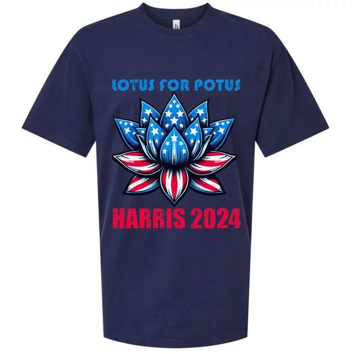 Lotus For Potus Harris 2024 Sueded Cloud Jersey T-Shirt