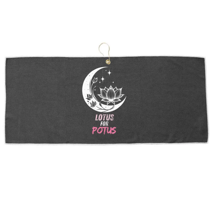 Lotus For Potus Kamala Harris 2024 President Trend Election Large Microfiber Waffle Golf Towel