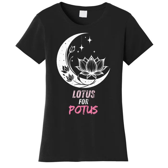 Lotus For Potus Kamala Harris 2024 President Trend Election Women's T-Shirt