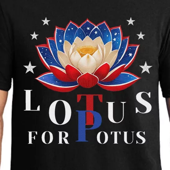 Lotus For Potus Kamala Harris 2024 President Trend Election Pajama Set