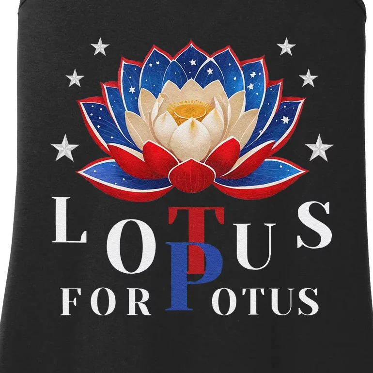 Lotus For Potus Kamala Harris 2024 President Trend Election Ladies Essential Tank