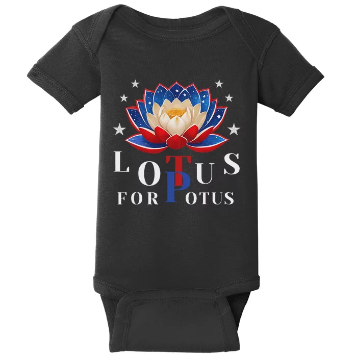 Lotus For Potus Kamala Harris 2024 President Trend Election Baby Bodysuit