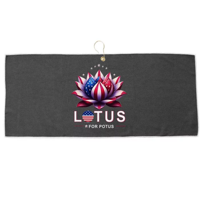 Lotus For Potus Kamala Harris 2024 President Trend Election Large Microfiber Waffle Golf Towel