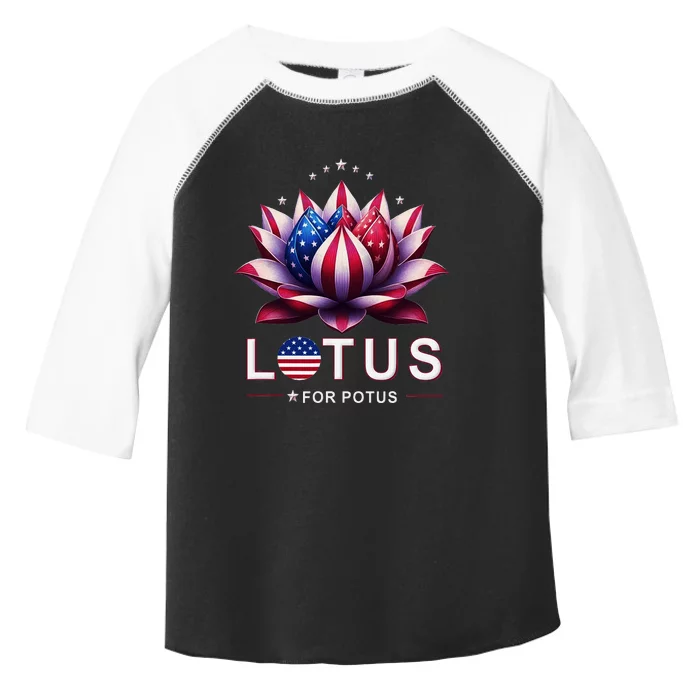 Lotus For Potus Kamala Harris 2024 President Trend Election Toddler Fine Jersey T-Shirt