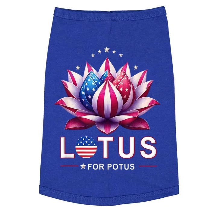 Lotus For Potus Kamala Harris 2024 President Trend Election Funny Gift Doggie Tank