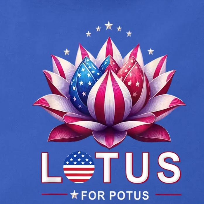 Lotus For Potus Kamala Harris 2024 President Trend Election Funny Gift Zip Tote Bag