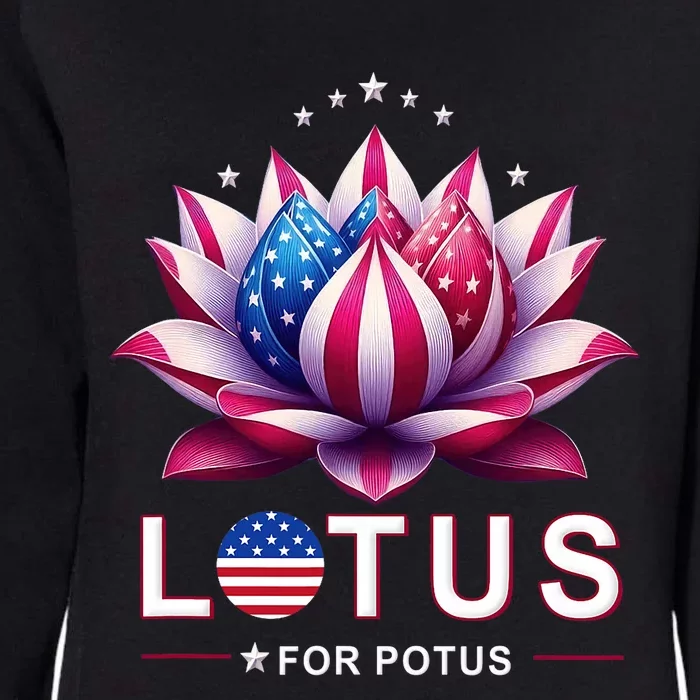 Lotus For Potus Kamala Harris 2024 President Trend Election Womens California Wash Sweatshirt