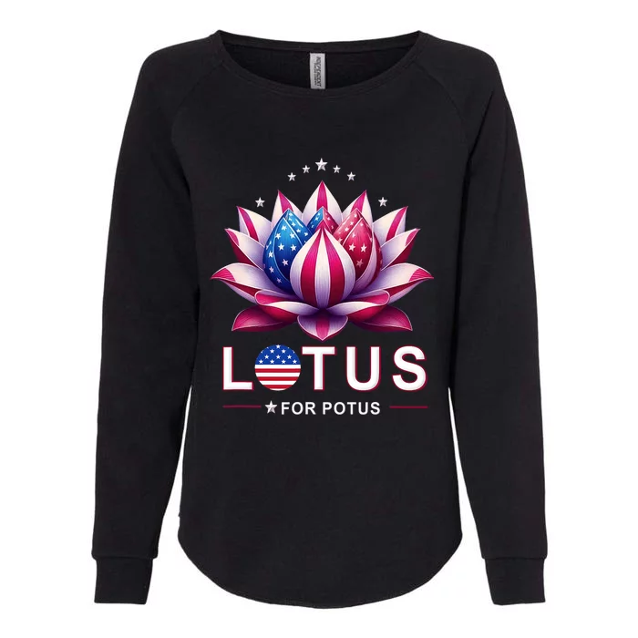 Lotus For Potus Kamala Harris 2024 President Trend Election Womens California Wash Sweatshirt