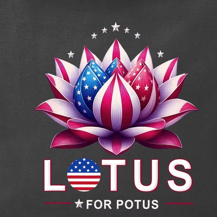 Lotus For Potus Kamala Harris 2024 President Trend Election Zip Tote Bag