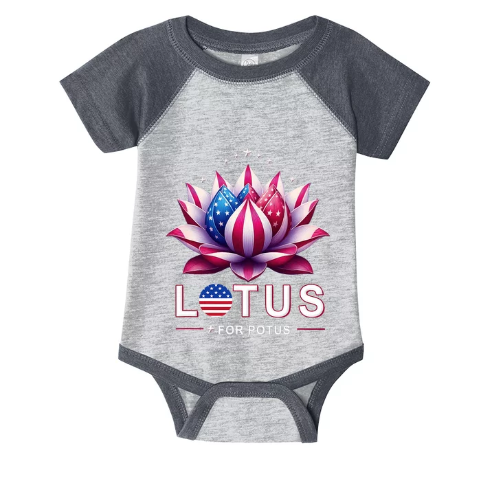 Lotus For Potus Kamala Harris 2024 President Trend Election Infant Baby Jersey Bodysuit