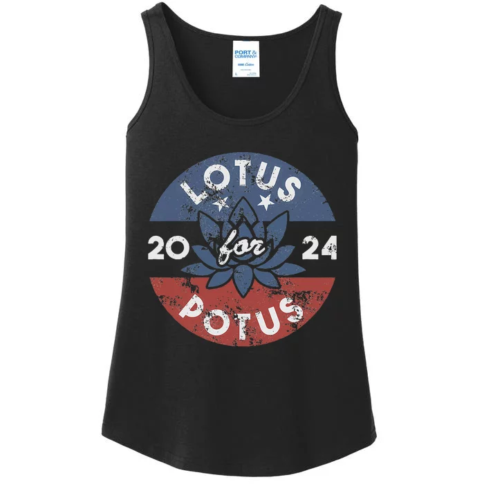 Lotus For Potus Kamala Harris 2024 Presidential Campaign Ladies Essential Tank