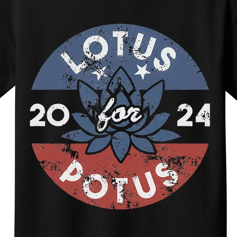 Lotus For Potus Kamala Harris 2024 Presidential Campaign Kids T-Shirt