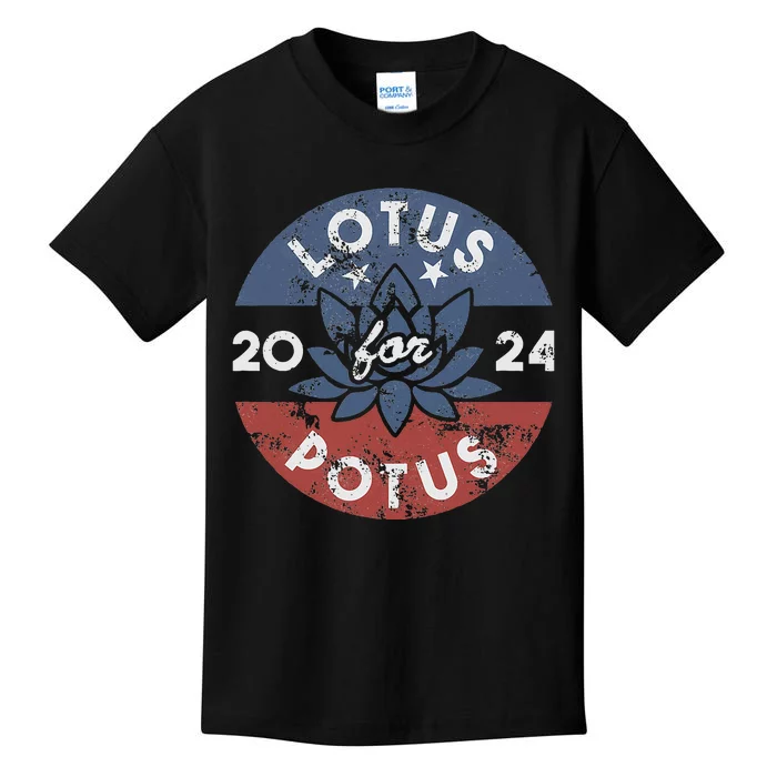 Lotus For Potus Kamala Harris 2024 Presidential Campaign Kids T-Shirt