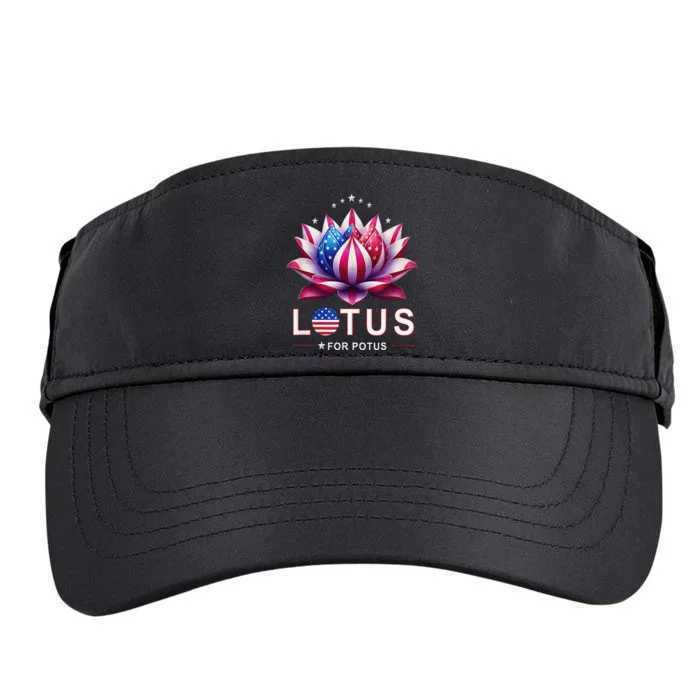 Lotus For Potus Kamala Harris 2024 President Trend Election Adult Drive Performance Visor