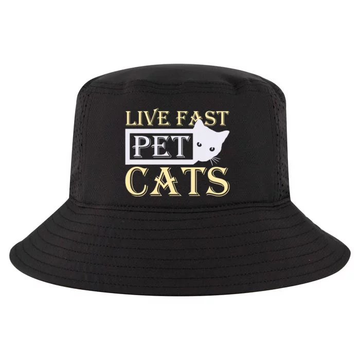 Live Fast Pet Cats Cool Comfort Performance Bucket Hat