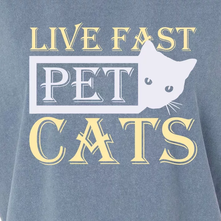 Live Fast Pet Cats Garment-Dyed Women's Muscle Tee