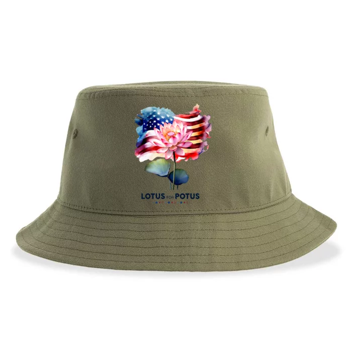 Lotus For Potus Kamala Harris 2024 President Election Vote Sustainable Bucket Hat