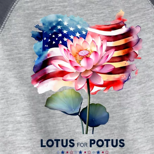 Lotus For Potus Kamala Harris 2024 President Election Vote Toddler Fine Jersey T-Shirt