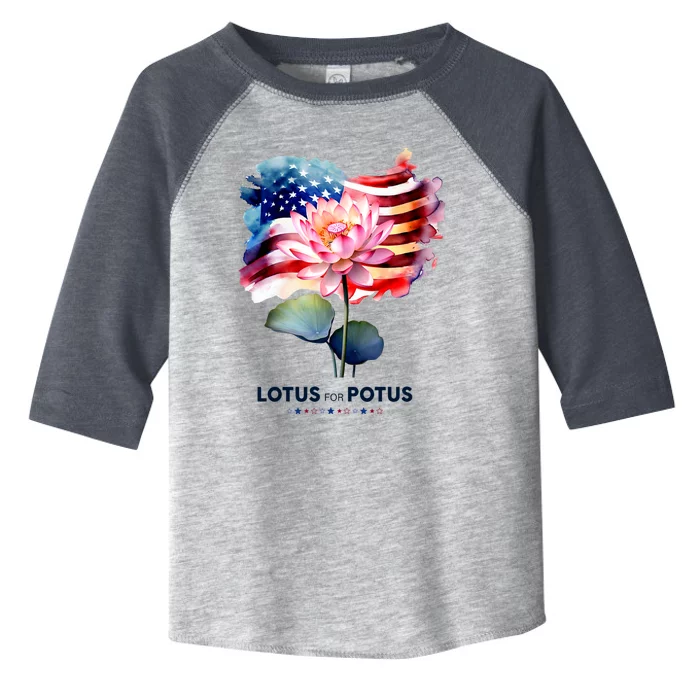 Lotus For Potus Kamala Harris 2024 President Election Vote Toddler Fine Jersey T-Shirt