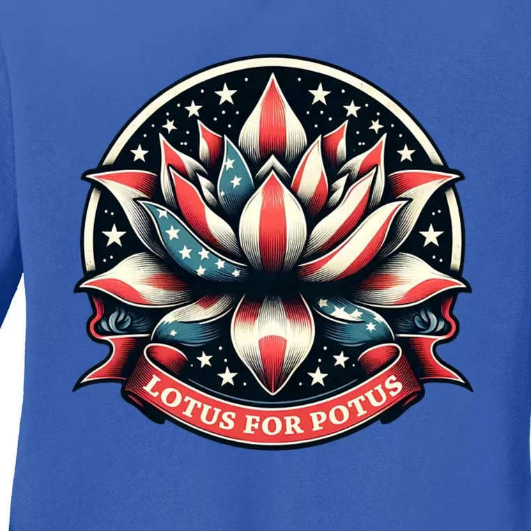 Lotus For Potus Usa Election Ladies Long Sleeve Shirt