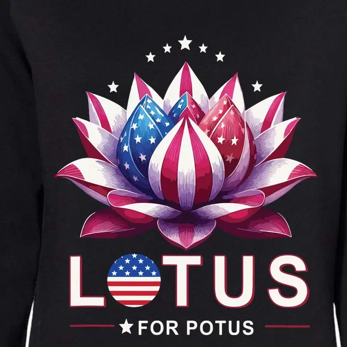 Lotus For Potus Kamala Harris 2024 President Trend Election Womens California Wash Sweatshirt