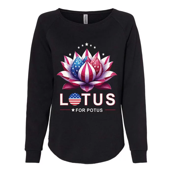 Lotus For Potus Kamala Harris 2024 President Trend Election Womens California Wash Sweatshirt